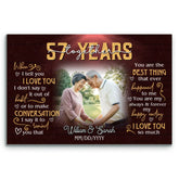 Anniversary Canvas Keepsake - 57 Year Gift For Husband And Wife - Personalized Photo Wall Art - When I Tell You I Love You - 57 Years Of Marriage Bri In Style